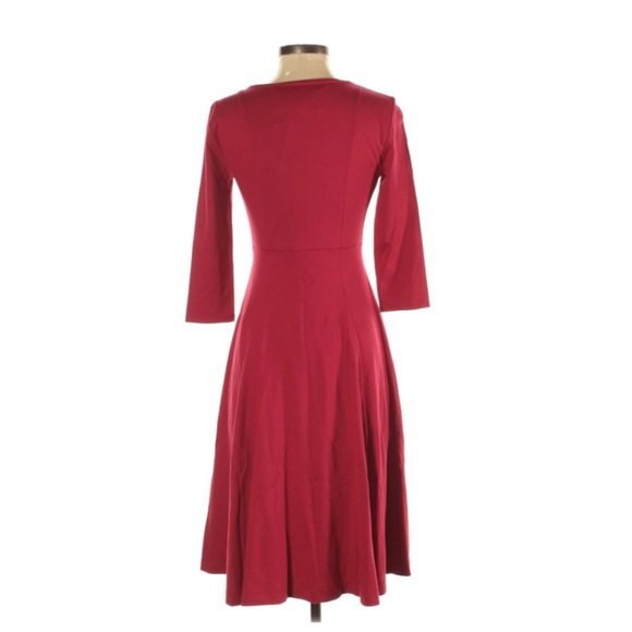 New Maeve Red 3/4 Sleeve Casual Dress XS (Petite) - Picture 4 of 5